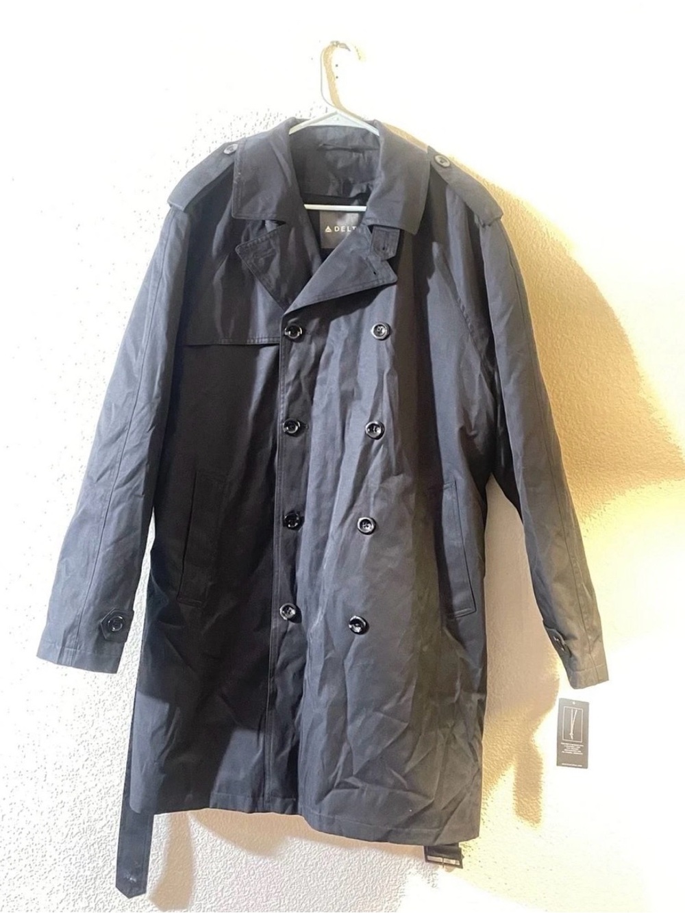 DAL Uniform Men's Double Breasted Trench Coat with Removable Liner S